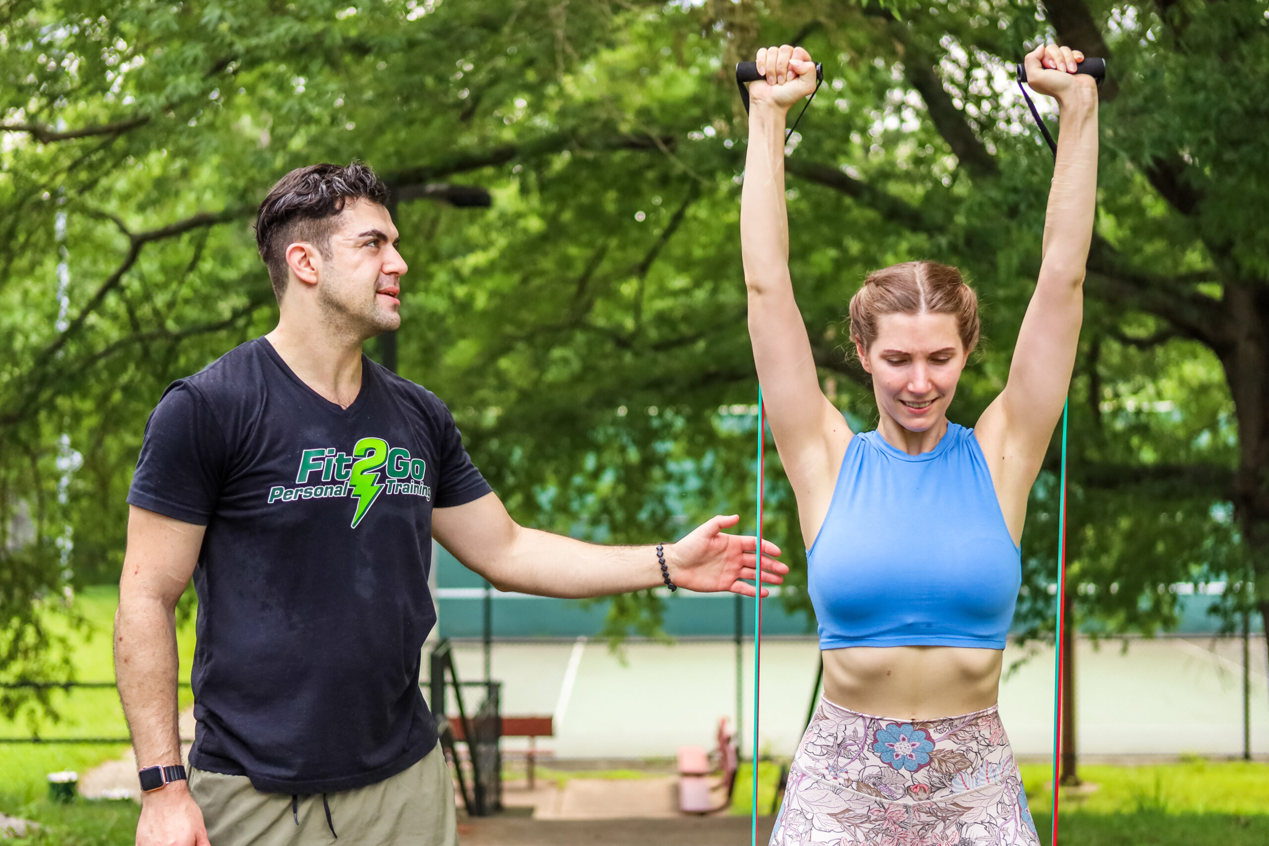 Fit2Go trainer coaching at Nottoway Park in McLean